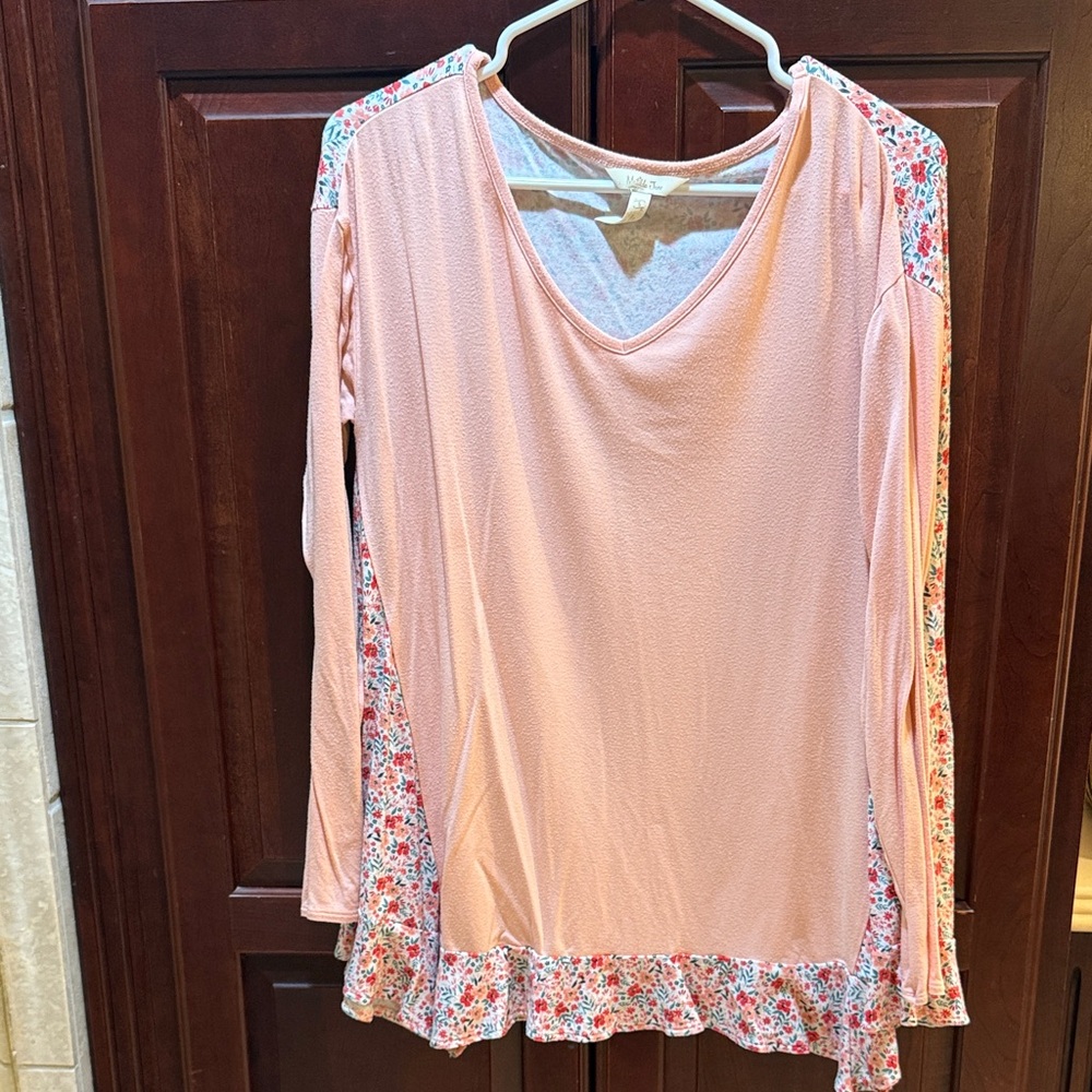 Matilda Jane Blush Pink Long Sleeve with Floral Accents